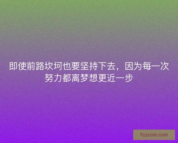 即使前路坎坷也要坚持下去，因为每一次努力都离梦想更近一步